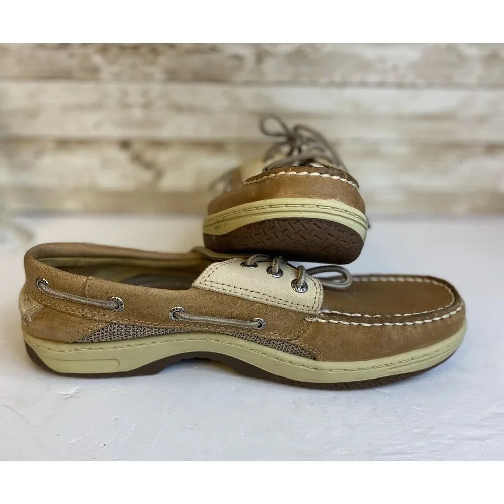 Sperry Mens Top-Sider Billfish 3-Eye Size 8.5 Wide Boat Shoes Camel 0799023